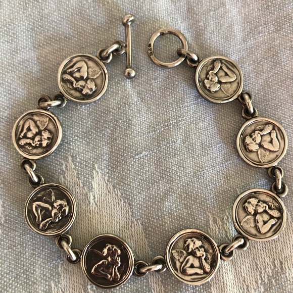 Jewelry - Sterling silver 925 cherub angel link bracelet
